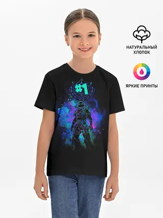 Детская базовая футболка / Fortnite. Neon Raven