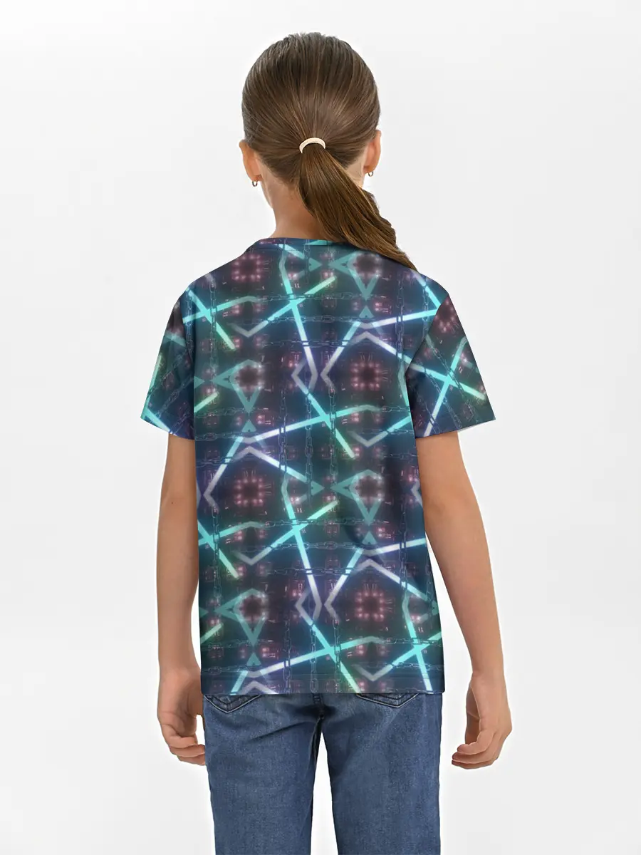 Детская базовая футболка / неоновый панк