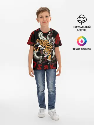 Детская базовая футболка / Японский Тигр