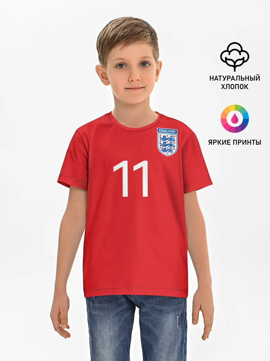 Детская базовая футболка / №11 Сборной Англии