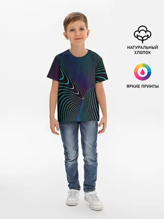 Детская базовая футболка / НЕОН STRIPES
