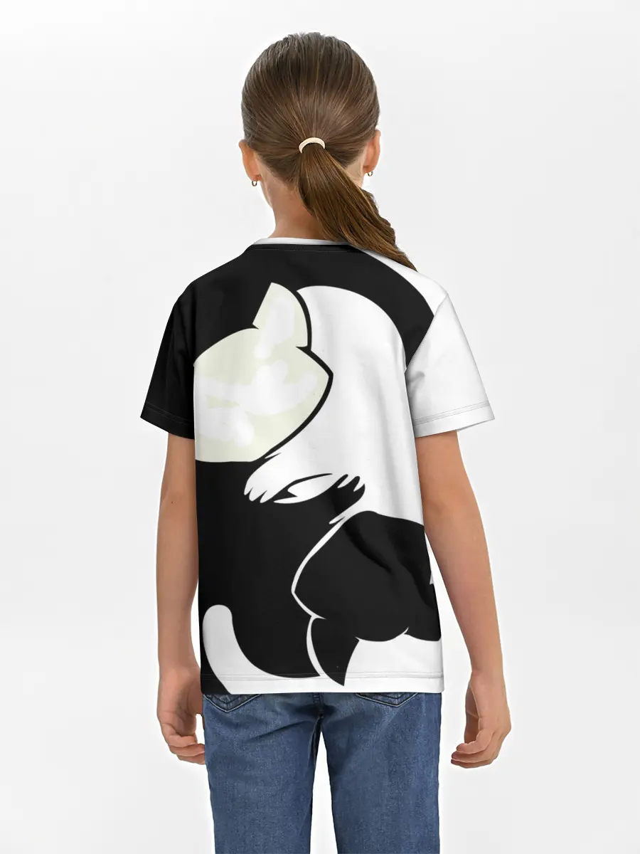 Детская базовая футболка / Инь и Янь котики