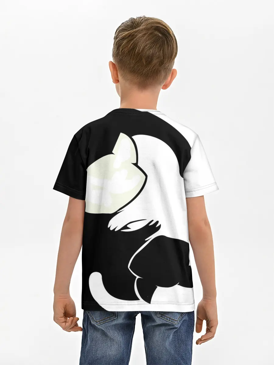 Детская базовая футболка / Инь и Янь котики