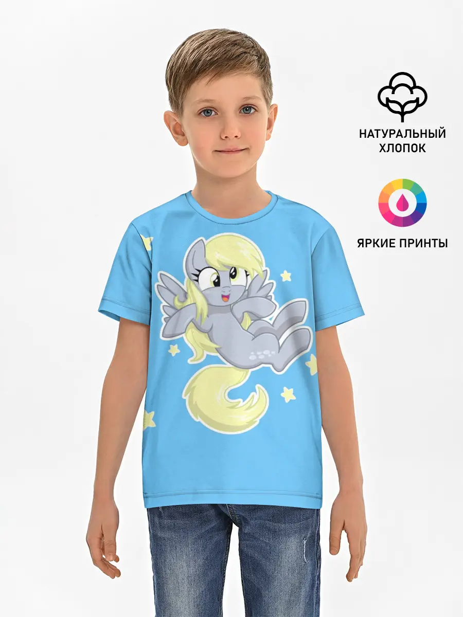 Детская базовая футболка / Пони в звёздном небе