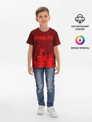 Детская базовая футболка / ROBLOX ОГОНЬ