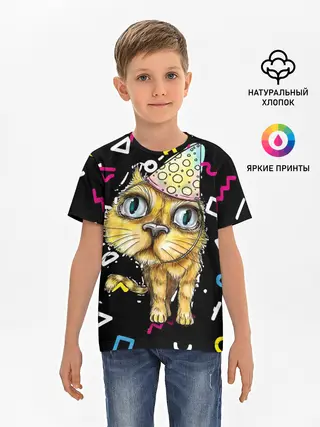 Детская базовая футболка / Котик