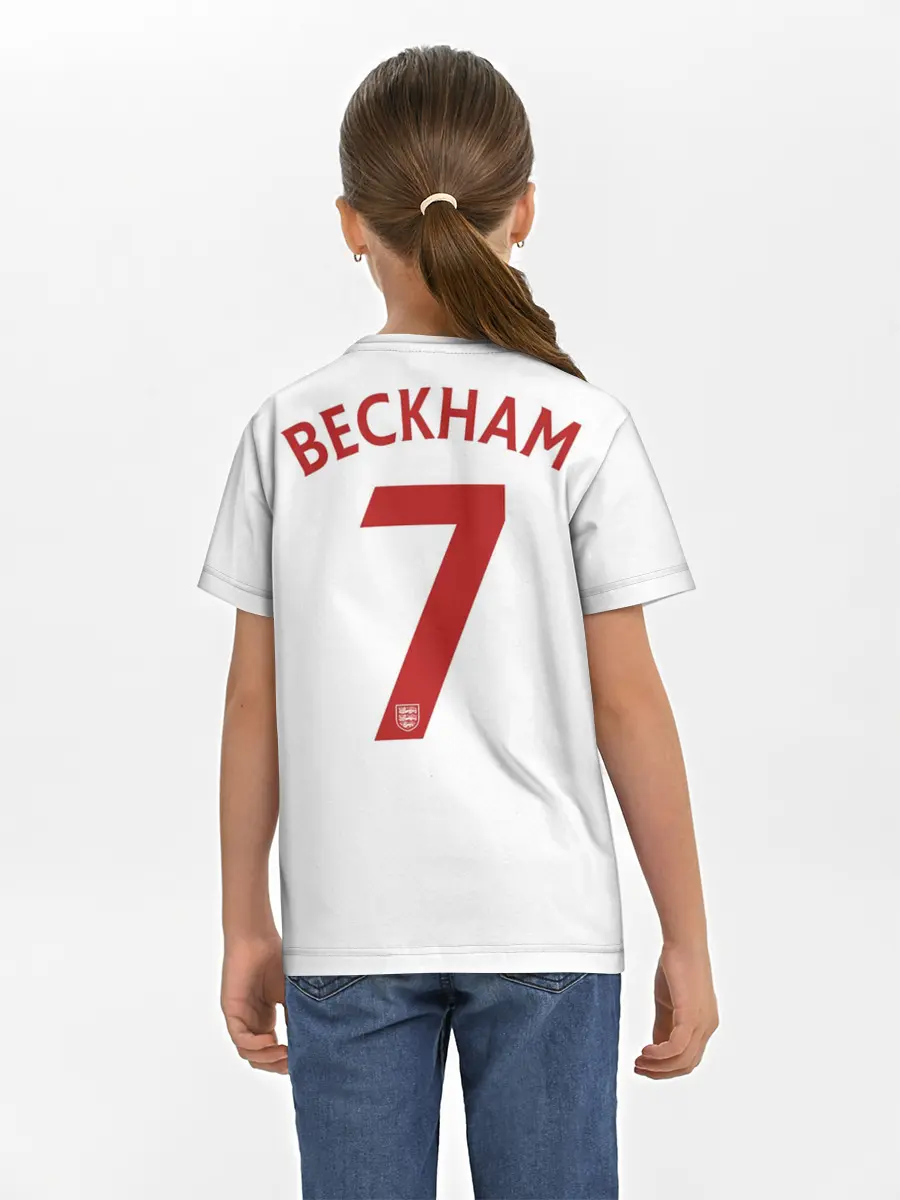 Детская базовая футболка / Дэвид Бекхэм Англия Ретро