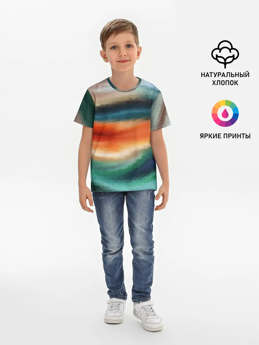 Детская базовая футболка / Мозаичный абстрактный узор