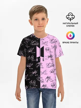 Детская базовая футболка / BTS АВТОГРАФЫ | БТС