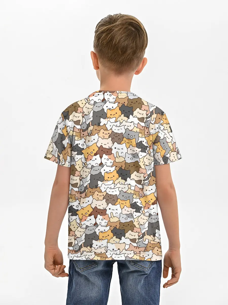 Детская базовая футболка / Котики муркотики