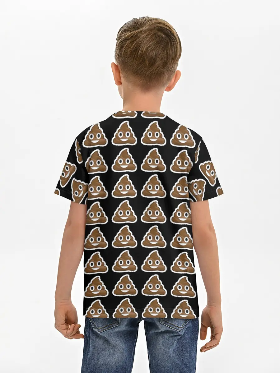 Детская базовая футболка / Pile of Poo on black