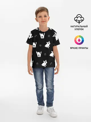 Детская базовая футболка / Английский бультерьер