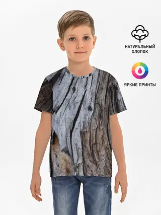 Детская базовая футболка / Древесная кора