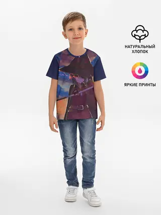 Детская базовая футболка / Konosuba с посохом