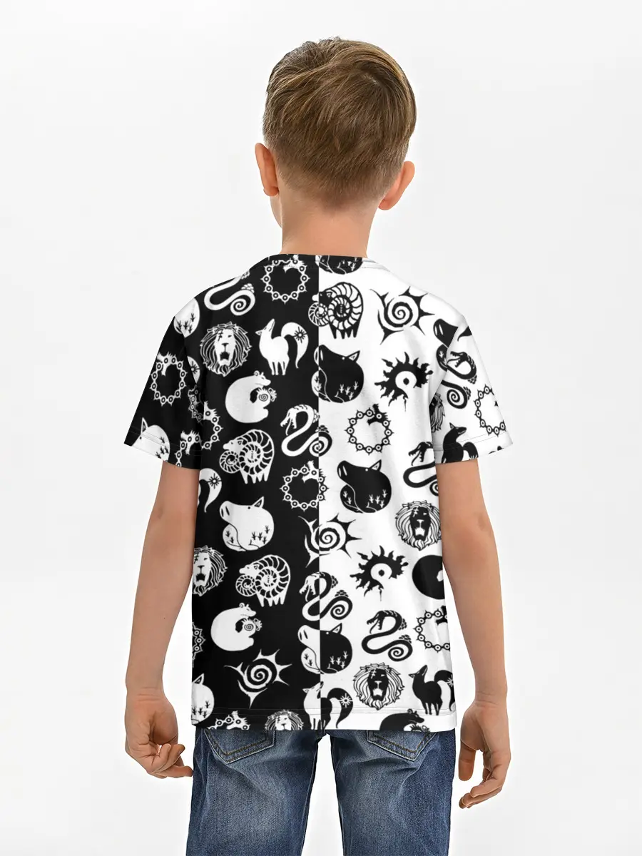 Детская базовая футболка / ЭМБЛЕМЫ 7 СМЕРТНЫХ ГРЕХОВ