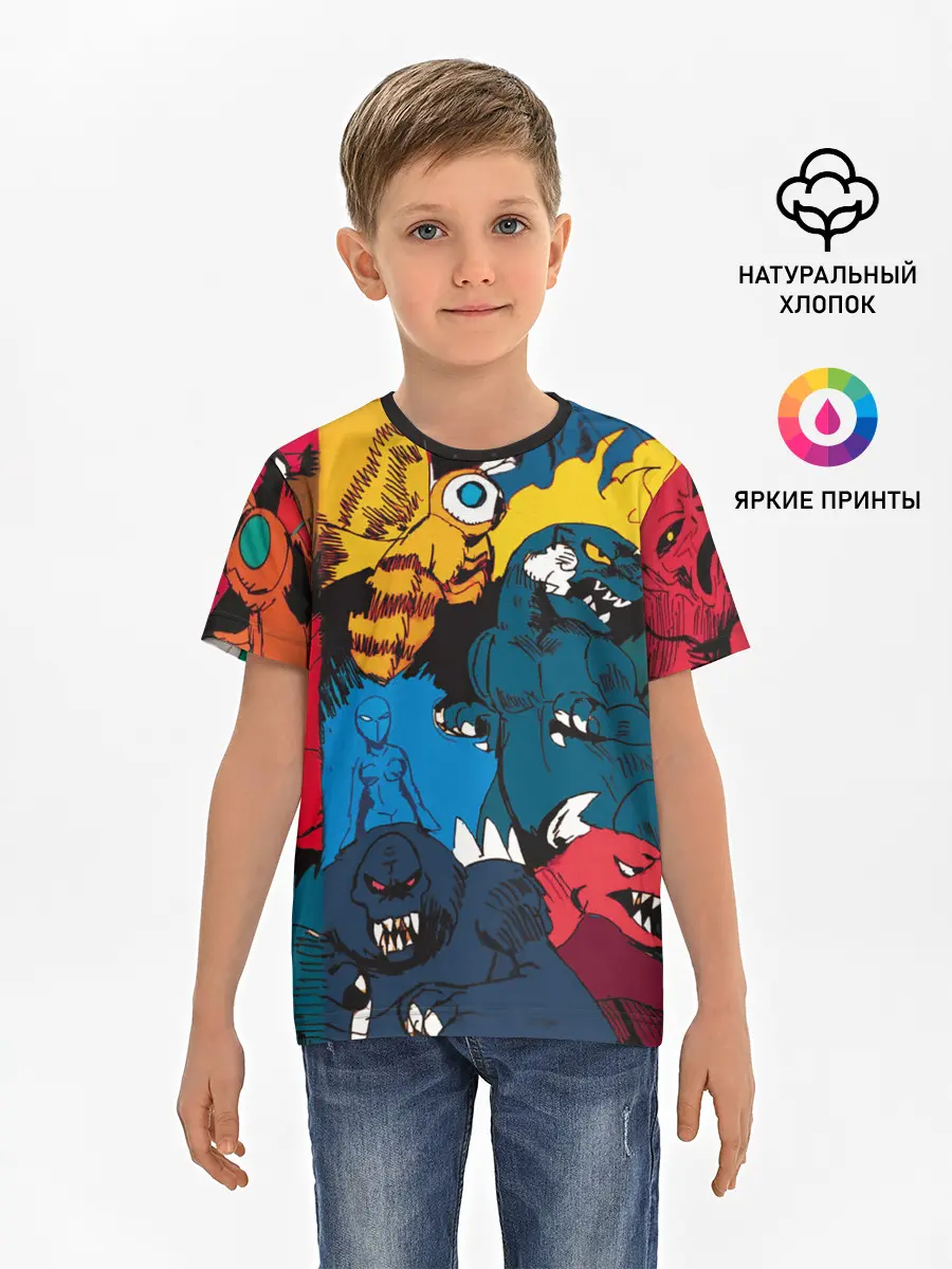 Детская базовая футболка / Годзилла