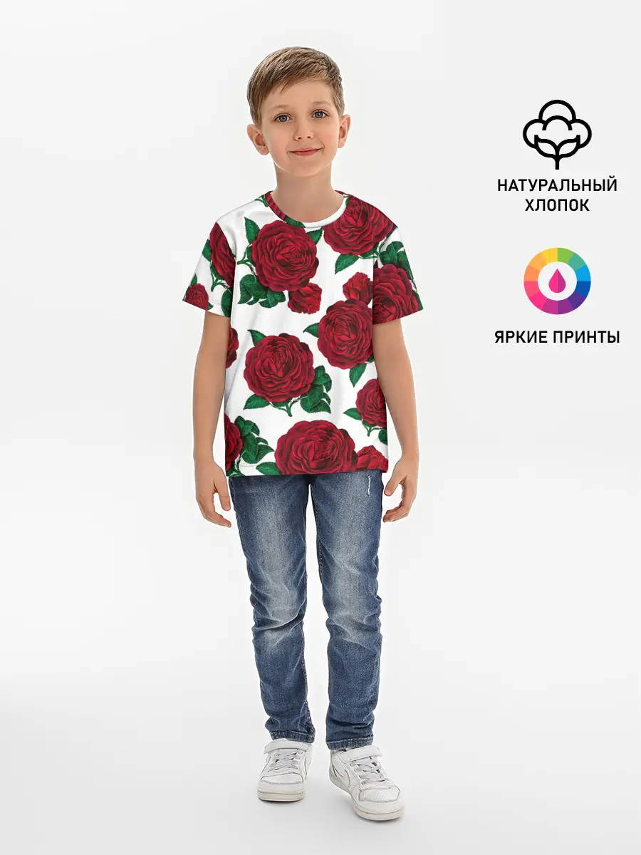 Детская базовая футболка / Винтажные розы