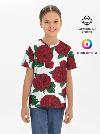 Детская базовая футболка / Винтажные розы