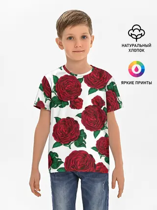 Детская базовая футболка / Винтажные розы