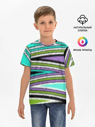 Детская базовая футболка / Абстрактный асимметричный