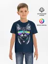 Детская базовая футболка / Кот в Наушниках