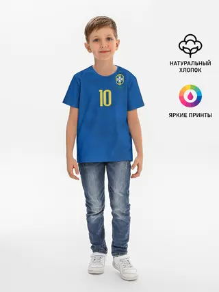Детская базовая футболка / Неймар 2018 гостевая