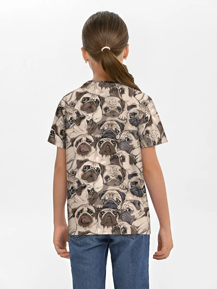 Детская базовая футболка / Мопсы