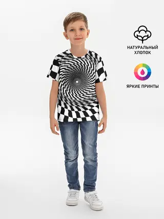 Детская базовая футболка / Оптические квадраты