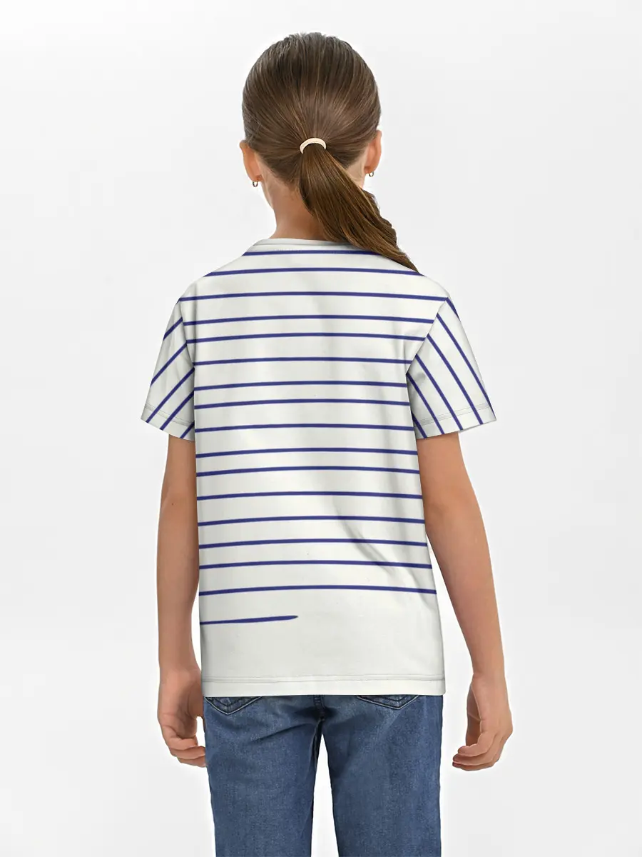 Детская базовая футболка / Муми-тролль рисует полосы