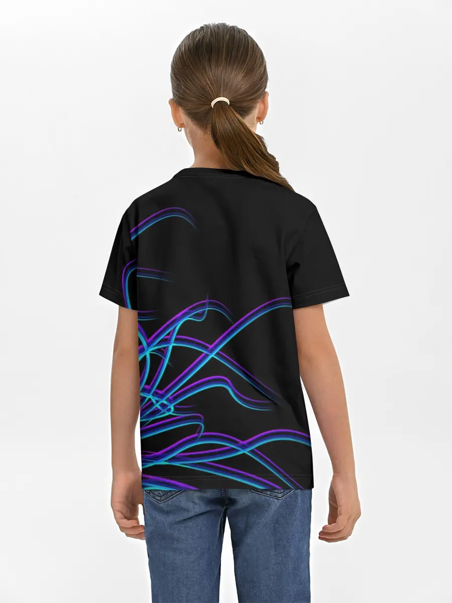 Детская базовая футболка / Неоновые Щупальцы