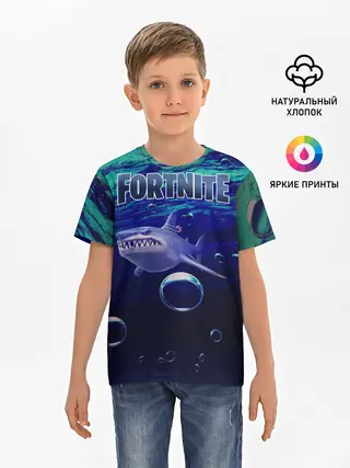 Детская базовая футболка / Loot Shark Fortnite