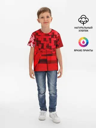 Детская базовая футболка / 3D кубики