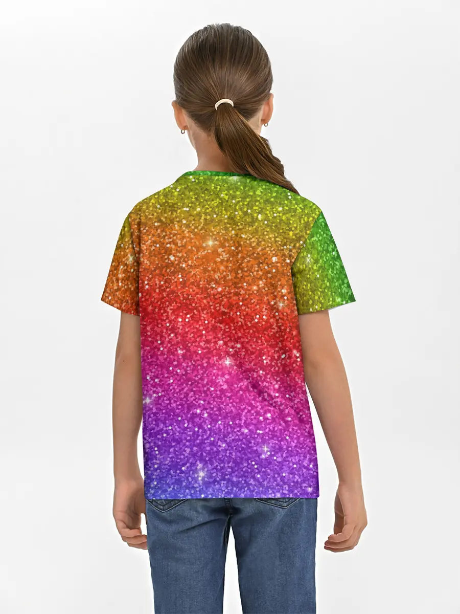 Детская базовая футболка / Блестки радуги