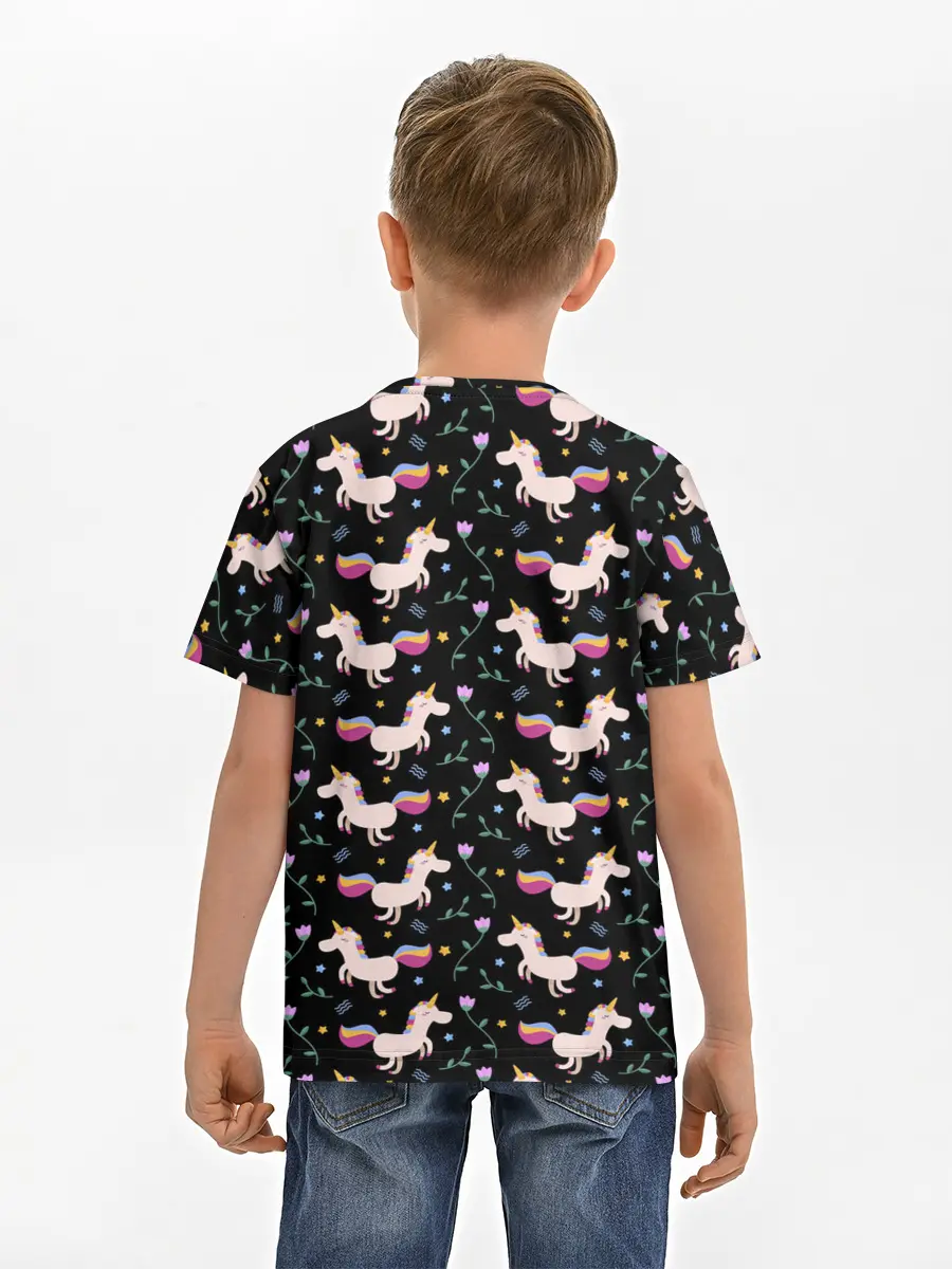 Детская базовая футболка / Unicorns pattern