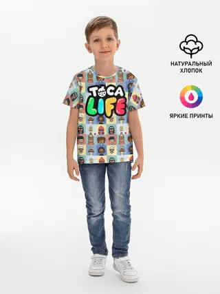 Детская базовая футболка / Toca Boca characters | Тока бока персонажи