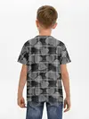 Детская базовая футболка / Черно-серый клетчатый узор
