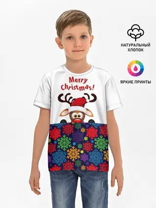 Детская базовая футболка / Merry Christmas