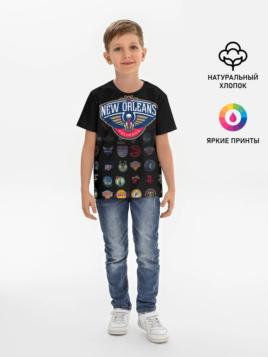 Детская базовая футболка / New Orleans Pelicans