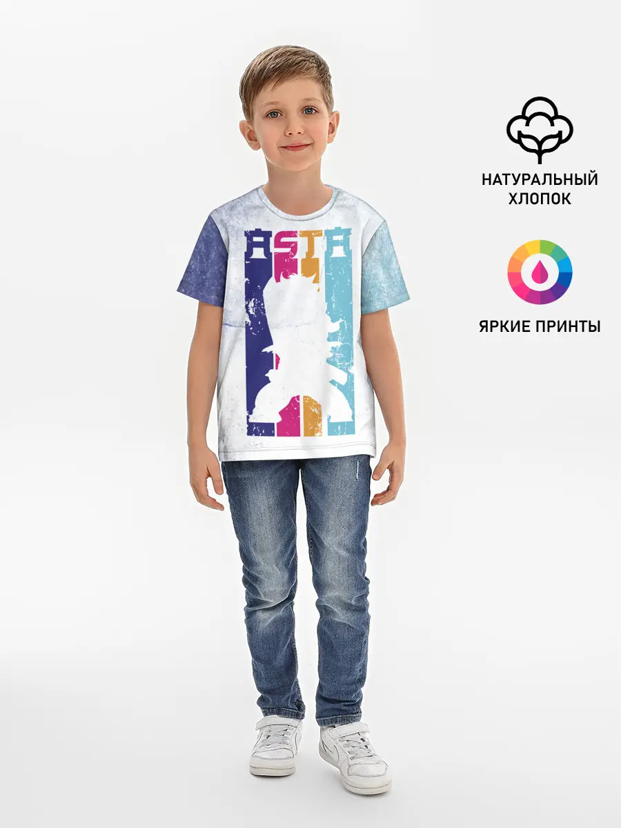 Детская базовая футболка / Стена Аста Чёрный клевер