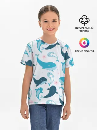 Детская базовая футболка / Киты и тюлени