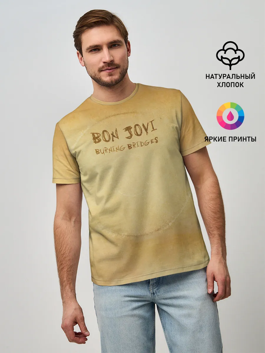 Мужская базовая футболка / Burning Bridges - Bon Jovi