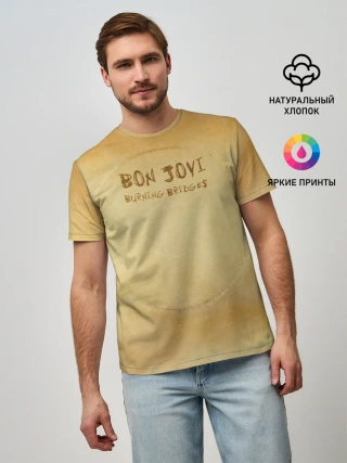 Мужская базовая футболка / Burning Bridges - Bon Jovi