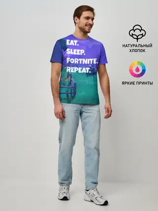 Мужская базовая футболка / Fortnite Repeat