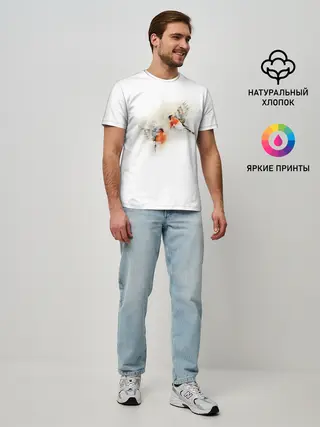 Мужская базовая футболка / Снегири