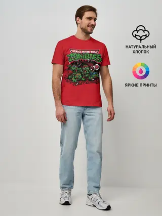 Мужская базовая футболка / Зомби черепашки