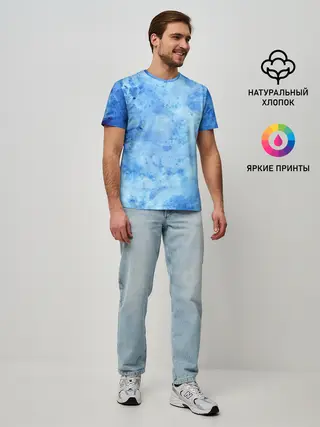Мужская базовая футболка / Красочная синева