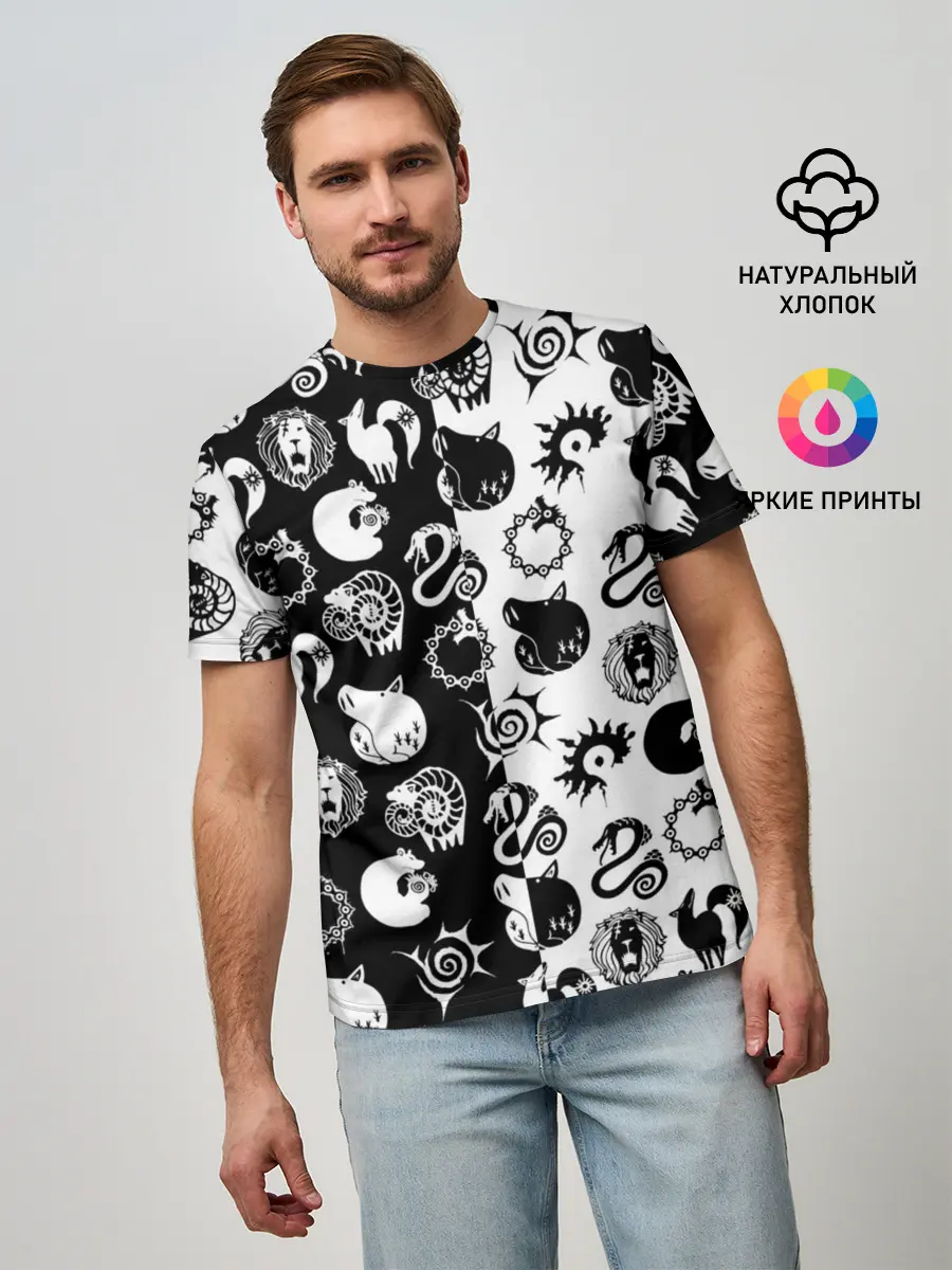 Мужская базовая футболка / ЭМБЛЕМЫ 7 СМЕРТНЫХ ГРЕХОВ