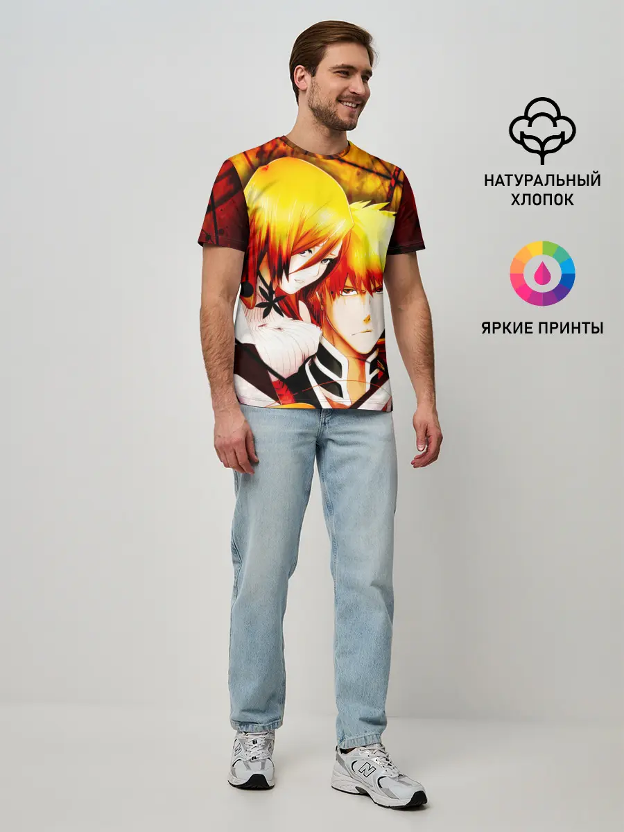 Мужская базовая футболка / Ичиго Куросаки и Орихиме Иноуэ