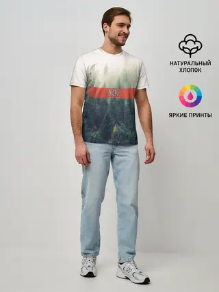Мужская базовая футболка / Северный лес