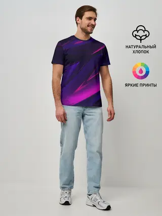 Мужская базовая футболка / GEOMETRY STRIPES NEON